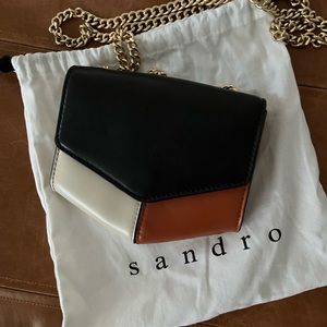 SANDRO Lou Bag small model Leather Crossbody